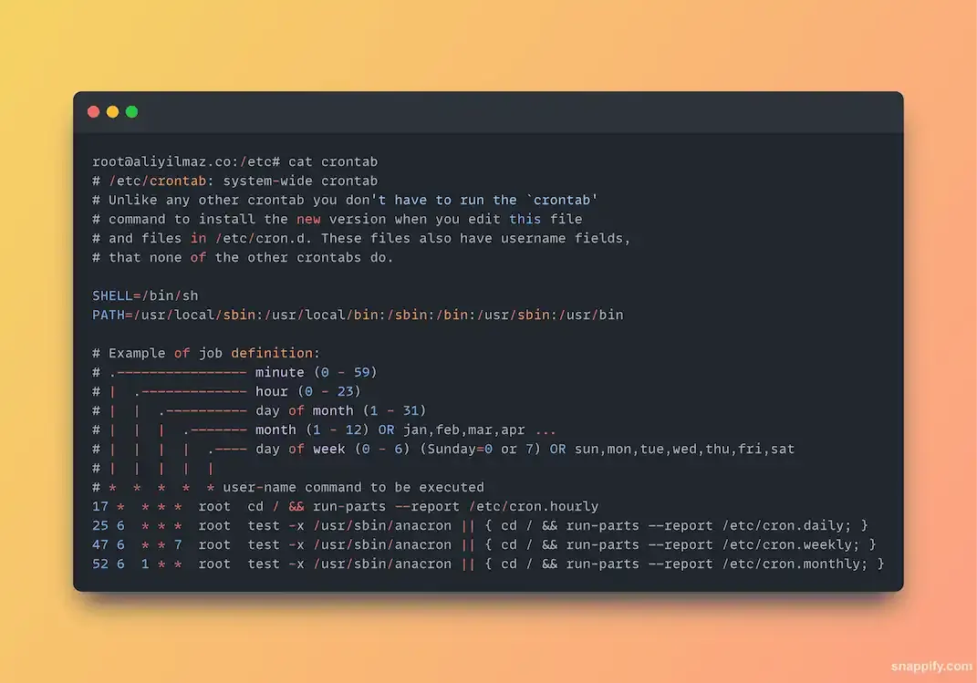 Crontab Syntax